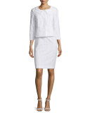 Long-Sleeve Eyelet Skirt Suit 