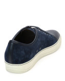 Men's Suede Cap-Toe Low-Top Sneaker