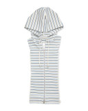 Striped Zip-Front Hoodie Dickey, Blue/White/Black