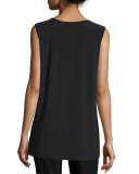 Satin Back Crepe Tank, Black 
