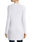 Organic Long Slim Ribbed Cardigan 