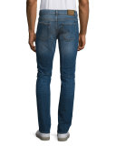 Eastham Slim-Fit Washed Denim Jeans, Mid Blue