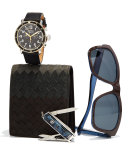 47mm Runwell Sport Chronograph Watch with Black Strap