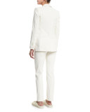 Two-Button Cotton-Blend Jacket, Ivory