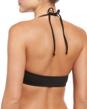 Bondi Reversible Swim Top, Noir/Silver/Pink