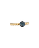 Molten 18K Gold & Pavé Blue Diamond Stacking Ring