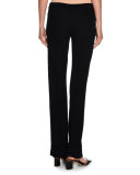 Bias-Cut Cuff-Hem Pants, Navy
