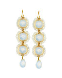 Crystal Linear Statement Dangle Earrings, White