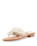 Palm Beach Whipstitch Thong Sandal, Bone/White