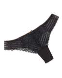 Lace Thong w/ Bow Detail, Black