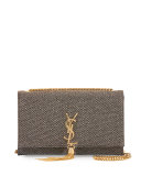 Kate Monogram Medium Tassel Shoulder Bag, Gold/Silver