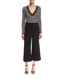 Lee Cropped Wide-Leg Pants, Black
