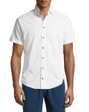 Wilson Polka-Dot Short-Sleeve Performance Sport Shirt, White