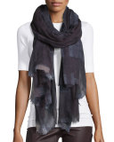 Degrade Gauze Cashmere Scarf, Navy