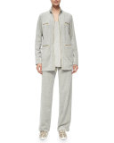Velour 4-Pocket Long Jacket