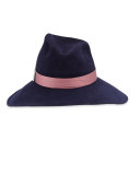 Drake Wool Wide-Brim Fedora Hat, Navy