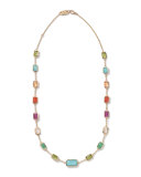 18k Gold Rock Candy Multi-Stone Necklace in Summer Rainbow, 18"L