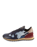 Rockrunner Denim Camo-Print Trainer Sneaker, Denim