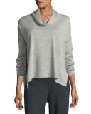 Cowl-Neck Box Top, Dark Pearl 