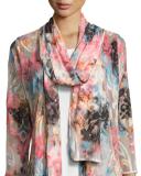 Pink Sky Burnout Printed Scarf 