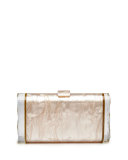 Lara Wings Acrylic Clutch Bag, Nude