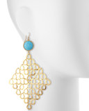 Turquoise Chain-Link Statement Earrings