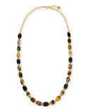 Mixed Dark Horn Station Necklace