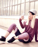 Intricate Cutout-Back Sport Pullover, Grenache Heather