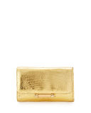 Sloane Mini Metallic Crocodile Evening Clutch Bag