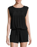 Carly Sleeveless Romper, Black