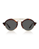 Milan II Round Sunglasses, Havana