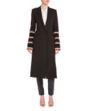 One-Button Long Tuxedo Coat, Multi Colors