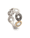 Opera Tricolor Crystal & Diamond Circle Ring, Size 7