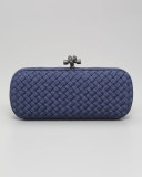 Woven Faille Large Knot Clutch Bag