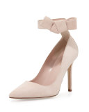 levie suede ankle-strap pump, pale blush