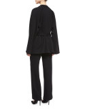 Belted Wool Felt Jacket, Black