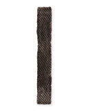 Croft Quilted Shearling Fur Scarf, Chocolate