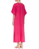 Keyhole-Front Long Dolman Dress, Petite