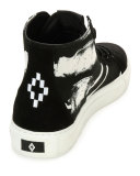 Skeleton-Graphic High-Top Sneaker, Black