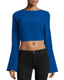 Bell-Sleeve Crop Top, Surf the Web