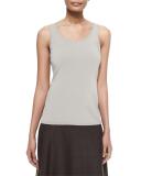 Perfect Jersey Scoop-Neck Tank, Silver Cloud