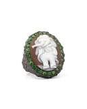 Hand-Carved Elephant Cameo Ring