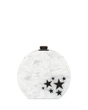 Oscar Star Cluster Clutch Bag, White/Black