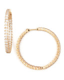 38mm Rose Gold Diamond Hoop Earrings, 2.46ct