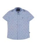 Short-Sleeve Printed Poplin Shirt, Size 3-7