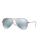 Mirrored Aviator Sunglasses, Pewter