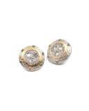 Opera Crystal & Diamond Round Stud Earrings