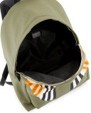 Wings-Print Canvas Backpack, Khaki