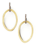 Midnight Silver & 18k Gold Open-Drop Earrings