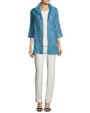 Tonal Ribbon Topper Jacket, Blue